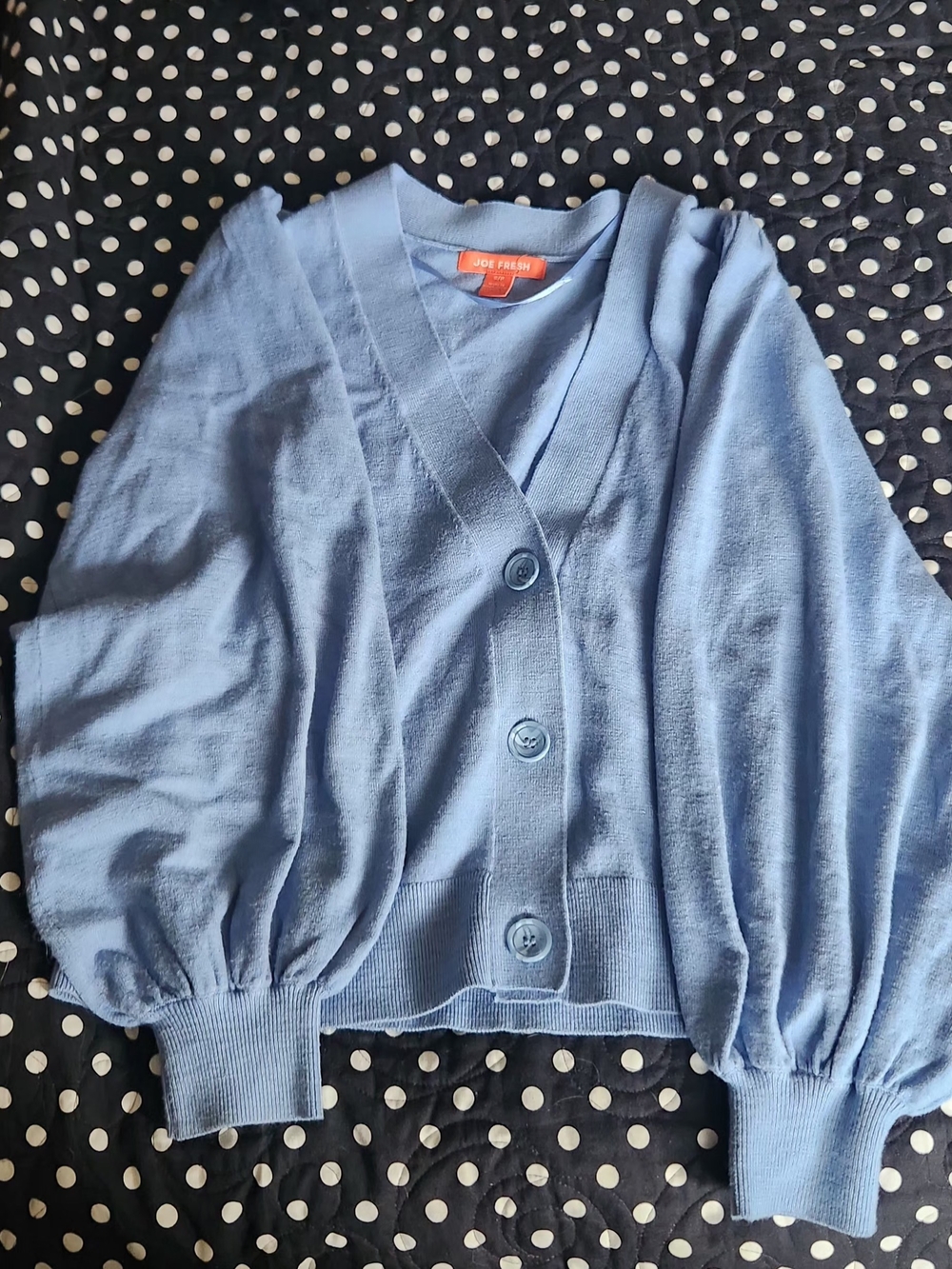 Joe Fresh Sky Blue V-Neck Button-Front Cardigan